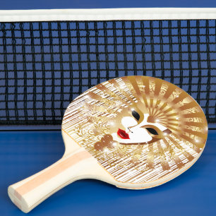 Pala De Ping Pong Máscara Fiesta del Carnaval de Venecia Dorada