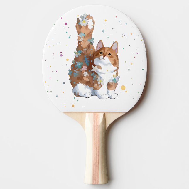 Pala De Ping Pong Mascota de gato kitsch (Anverso)