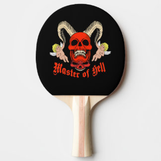 Pala De Ping Pong Master of Hell Gothic Skull and Cherubs Design
