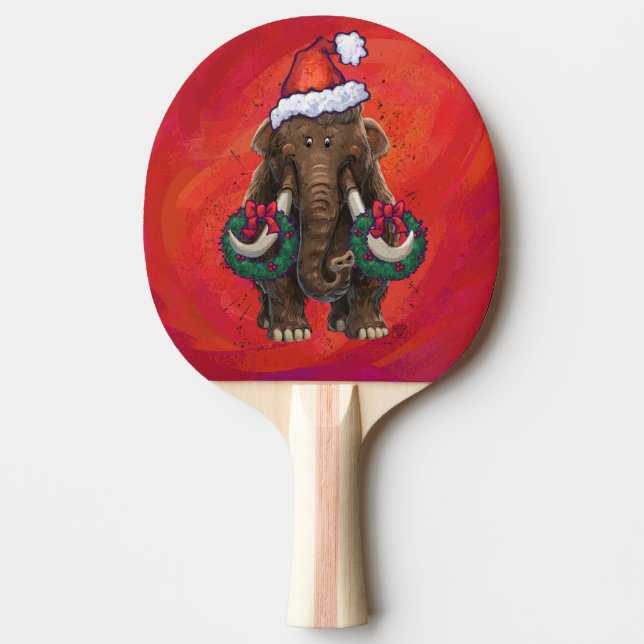 Pala De Ping Pong Mastodon festivo en rojo (Anverso)