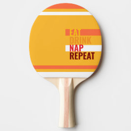 Pala De Ping Pong MAZIPOODLES Comer Beber Dormir Repetir Naranja