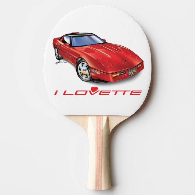 PALA DE PING PONG ME ENCANTA EL DISEÑO ÚNICO DE COCHES (Anverso)