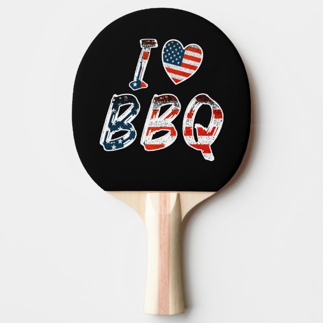 Pala De Ping Pong Me encanta la barbacoa, patriota estadounidense (Anverso)