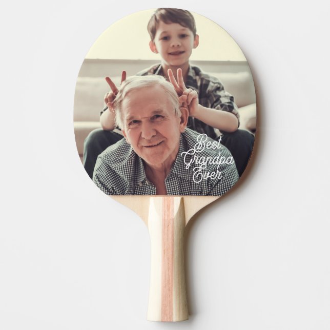 Pala De Ping Pong Mejor abuelo jamás foto script personalizado (Anverso)
