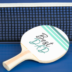 Pala De Ping Pong Mejor Día del Padre con escritura moderna turques