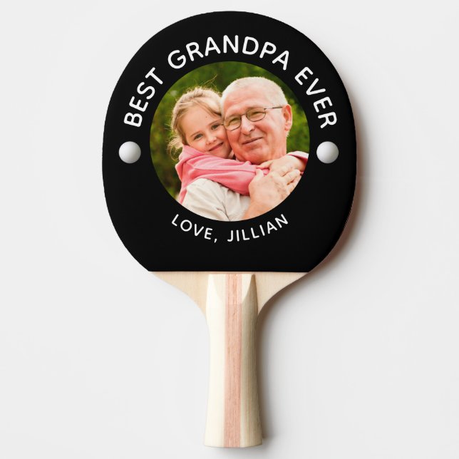 Pala De Ping Pong MEJOR Fotos de GRANDPA jamás personalizadas (Anverso)