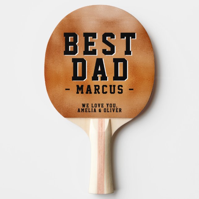 Pala De Ping Pong Mejor Naranja de papá Día del Padre Metálico Keeps (Anverso)