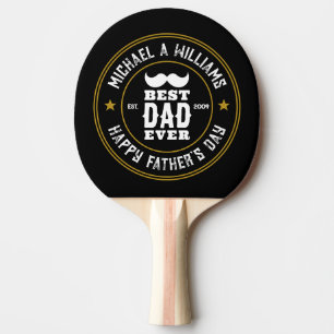 Pala De Ping Pong Mejor Papá Logotipo Rústico Vintage Día del Padre
