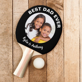 Pala De Ping Pong Mejor papá Personalizado foto negro