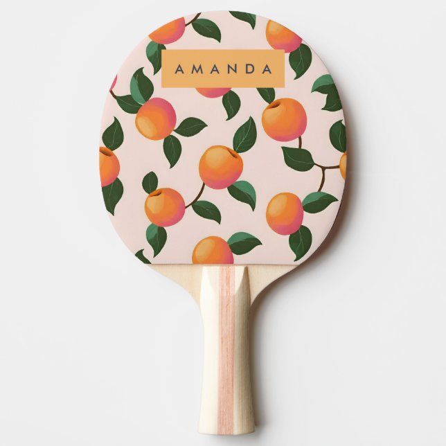 Pala De Ping Pong Melocotones personalizados de patrón de durazno (Anverso)