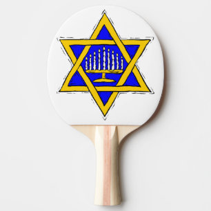 Pala De Ping Pong Menorah dentro de la estrella de David