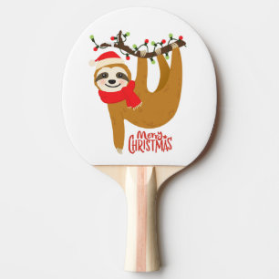 Pala De Ping Pong Merry Christmas Sloth   Vacaciones