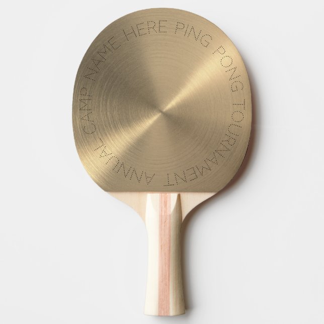 Pala De Ping Pong Metálico de oro personalizado (Anverso)