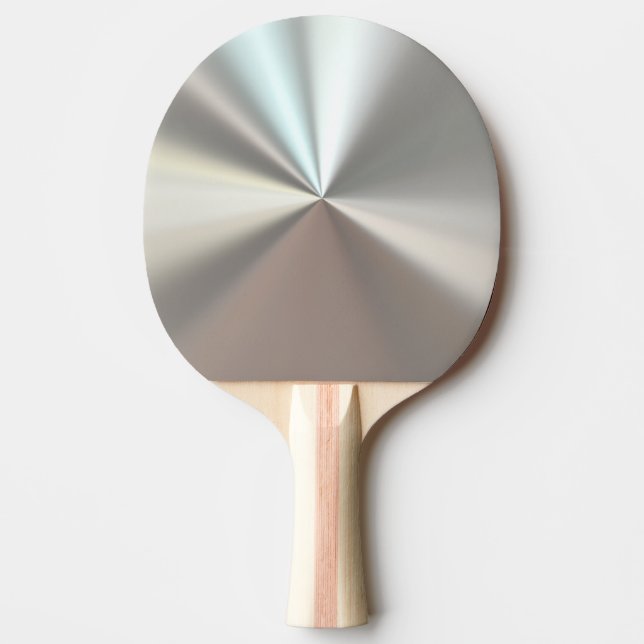 Pala De Ping Pong Metálico de plata (Anverso)
