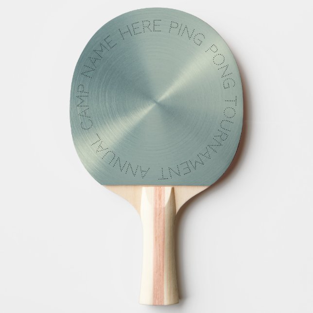 Pala De Ping Pong Metálico verde personalizado (Anverso)
