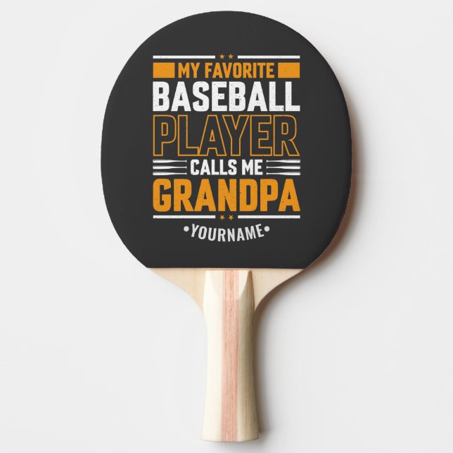 Pala De Ping Pong Mi jugador favorito de béisbol me llama abuelo (Anverso)