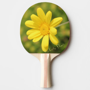 Pala De Ping Pong Mi Paleta de Ping Pong de Flor Amarilla Afortunada