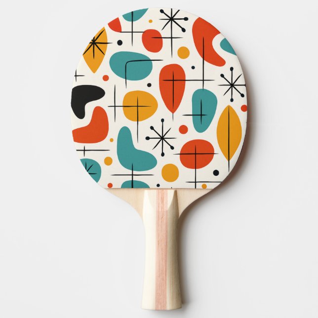 Pala De Ping Pong Mid Century Modern Starburst Pattern (Anverso)