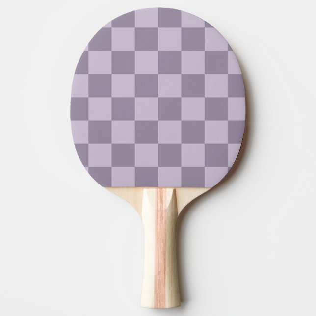 Pala De Ping Pong Minimalist Soft Lavender Checkerboard Pattern  (Anverso)