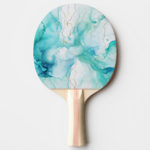 Pala De Ping Pong Mint Aqua Ink Marble