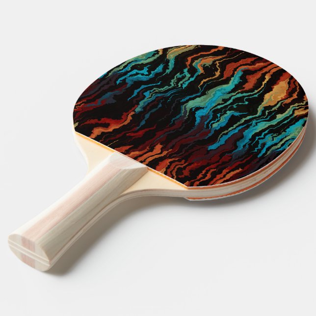 Pala De Ping Pong Mirando el abstracto del fuego (Ángulo trasero)