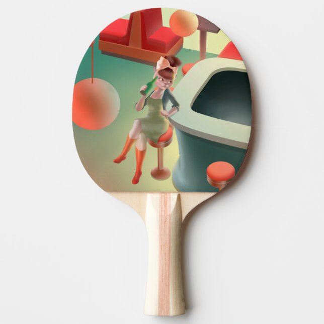 Pala De Ping Pong Miss Meow - Serie nocturna de bares (Anverso)