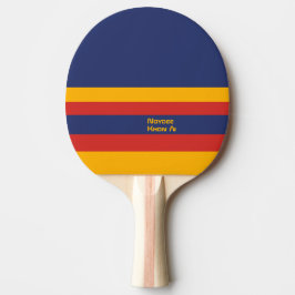 Pala De Ping Pong Mitad y rayas líneas horizontales azul amarillo ro