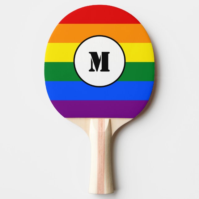 Pala De Ping Pong Mochila Drawstring de bandera LGBT (Anverso)