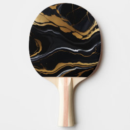 Pala De Ping Pong Moda Elegante amarillo dorado Faux Marble