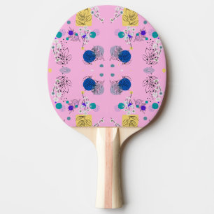 Pala De Ping Pong Moda Flores abstractas modernas en rosa