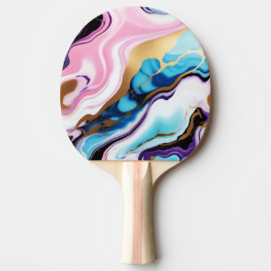 Pala De Ping Pong Moda Pastel azul rosa morado oro Faux Marble