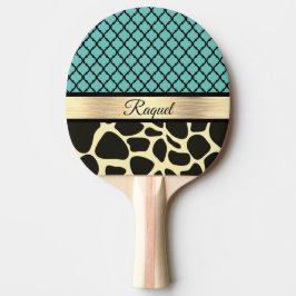 Pala De Ping Pong Moda Quatrefoil Giraffe Imprimir
