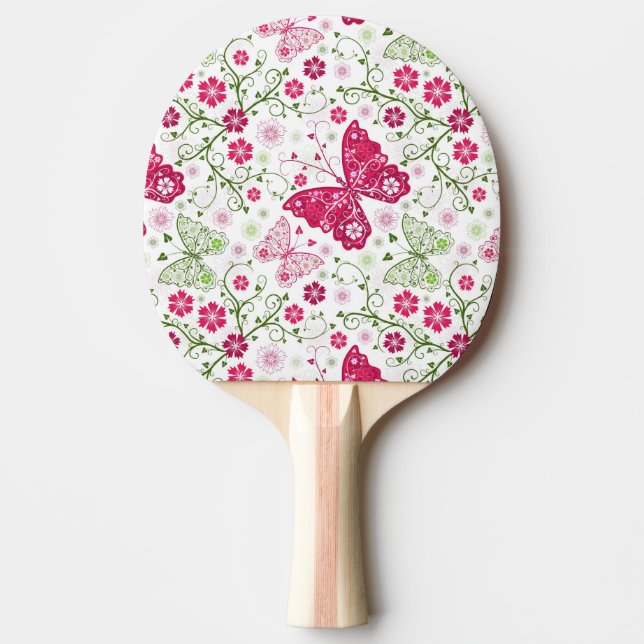 Pala De Ping Pong Modelo blanco floral (Anverso)