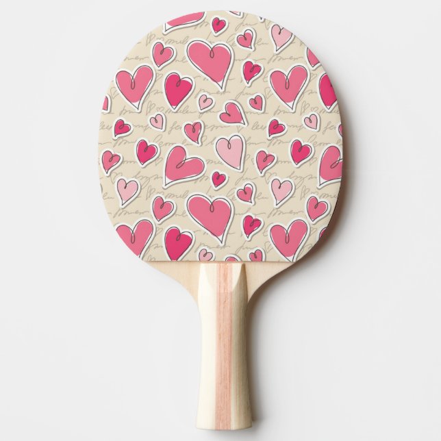 Pala De Ping Pong Modelo de corazones (Anverso)
