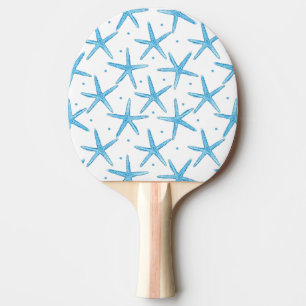 Pala De Ping Pong Modelo de estrellas azul de mar de la acuarela