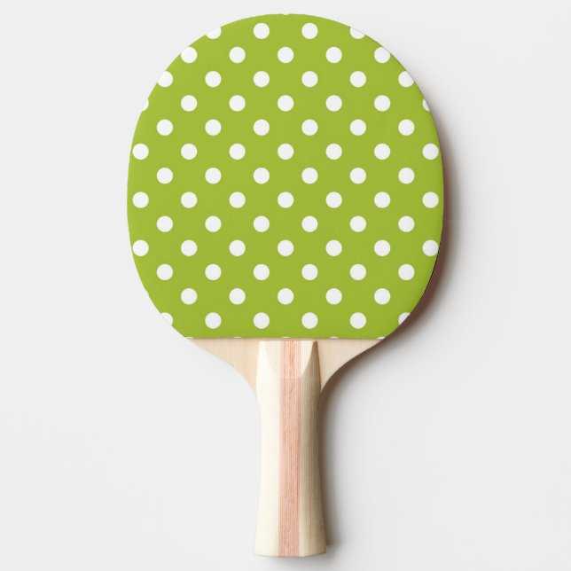 Pala De Ping Pong Modelo de la primavera con los lunares blancos (Anverso)