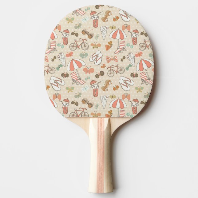 Pala De Ping Pong Modelo de las vacaciones de verano (Anverso)