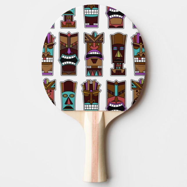 Pala De Ping Pong Modelo de máscaras de Tiki (Anverso)