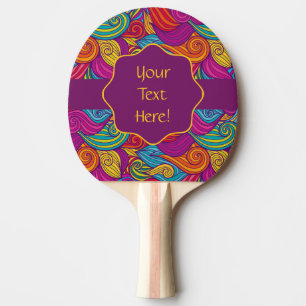 Pala De Ping Pong Modelo de onda colorido retro de Swirly del tono