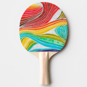 Pala De Ping Pong Modelo de onda dibujado por las pinturas de la