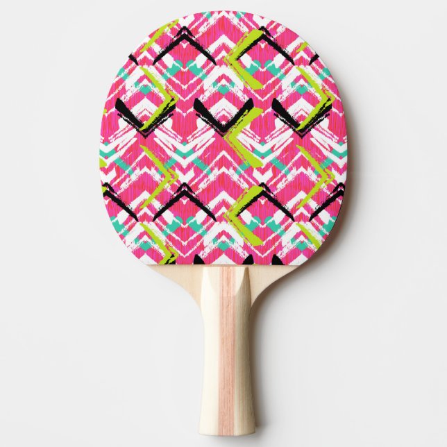 Pala De Ping Pong Modelo de zigzag rosado dibujado mano (Anverso)