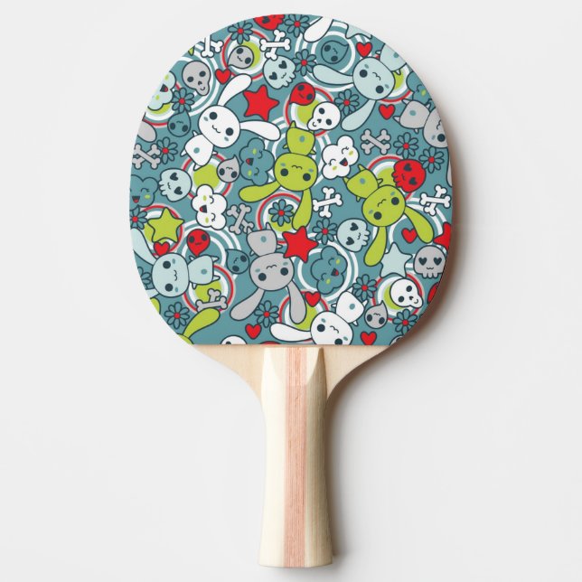 Pala De Ping Pong modelo del azul del kawaii (Anverso)