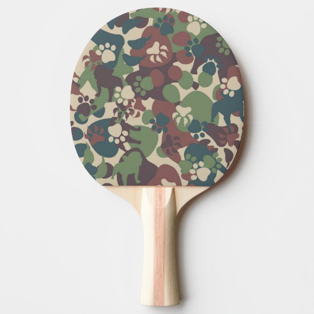 Pala De Ping Pong Modelo del camuflaje del perro (Anverso)