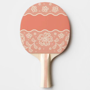 Pala De Ping Pong Modelo del cordón, vintage 4 de la flor