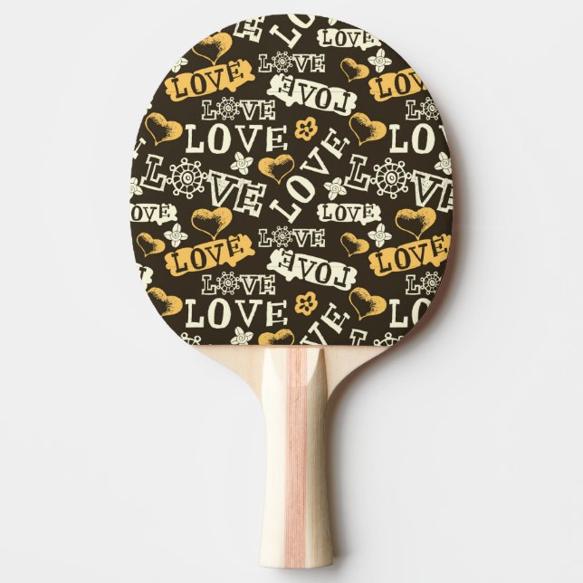 Pala De Ping Pong Modelo dibujado mano del amor (Anverso)