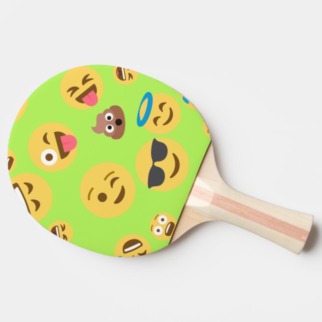 Pala De Ping Pong Modelo divertido de la emoji (verde) (Lateral)