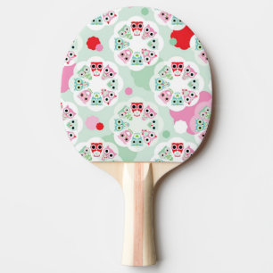 Pala De Ping Pong modelo en colores pastel del fondo del búho de la