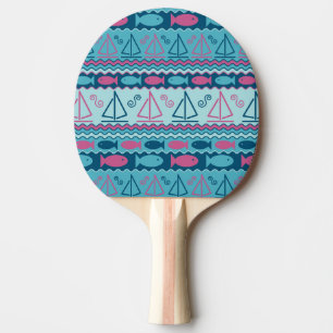 Pala De Ping Pong Modelo estupendo de los pescados y del velero de