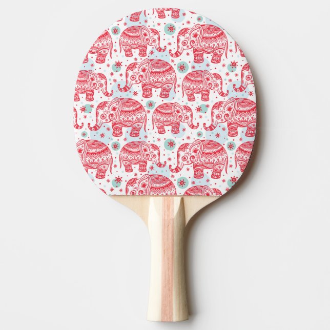 Pala De Ping Pong Modelo étnico rojo del elefante (Anverso)