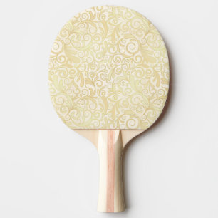 Pala De Ping Pong Modelo floral de las hojas del oro
